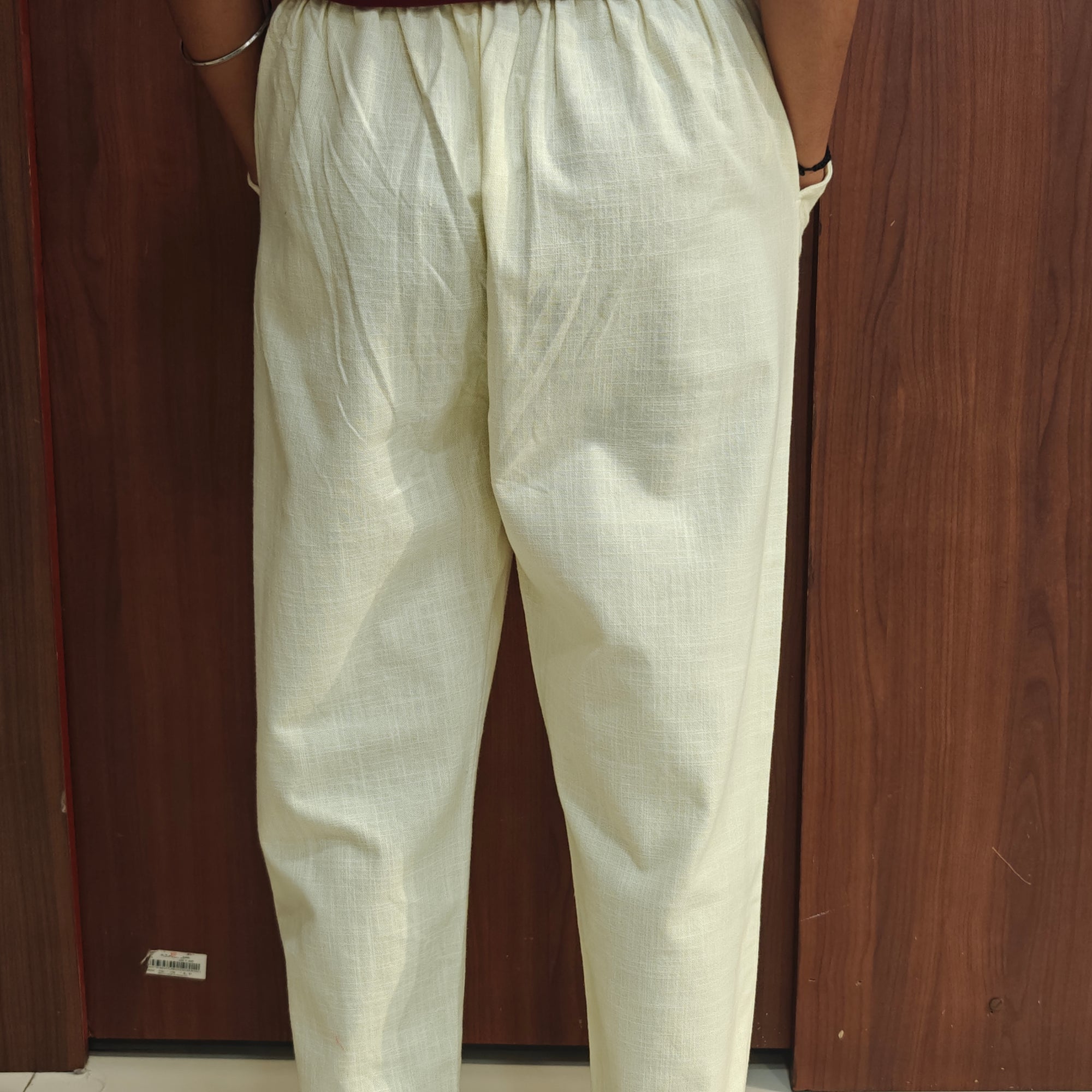 Linen Cotton Pants Light Yellow 011602
